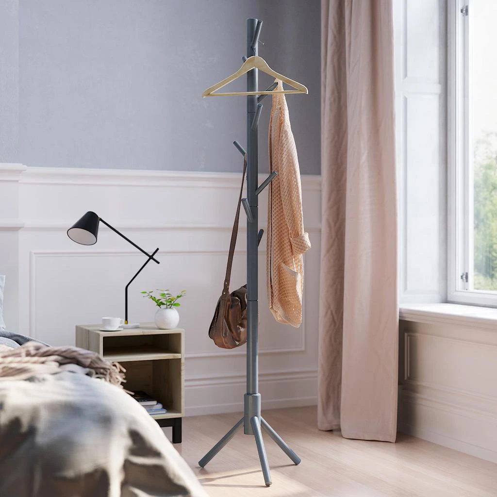 商品BreeBe|Solid Wood Coat Rack with 8 Hooks,价格¥526,第2张图片详细描述