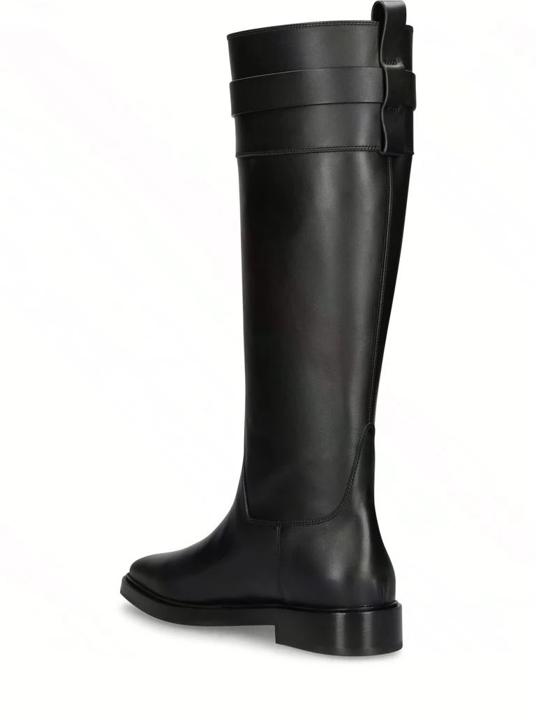 商品Salvatore Ferragamo|20mm Bugo Brushed Leather Tall Boots,价格¥14686,第3张图片详细描述