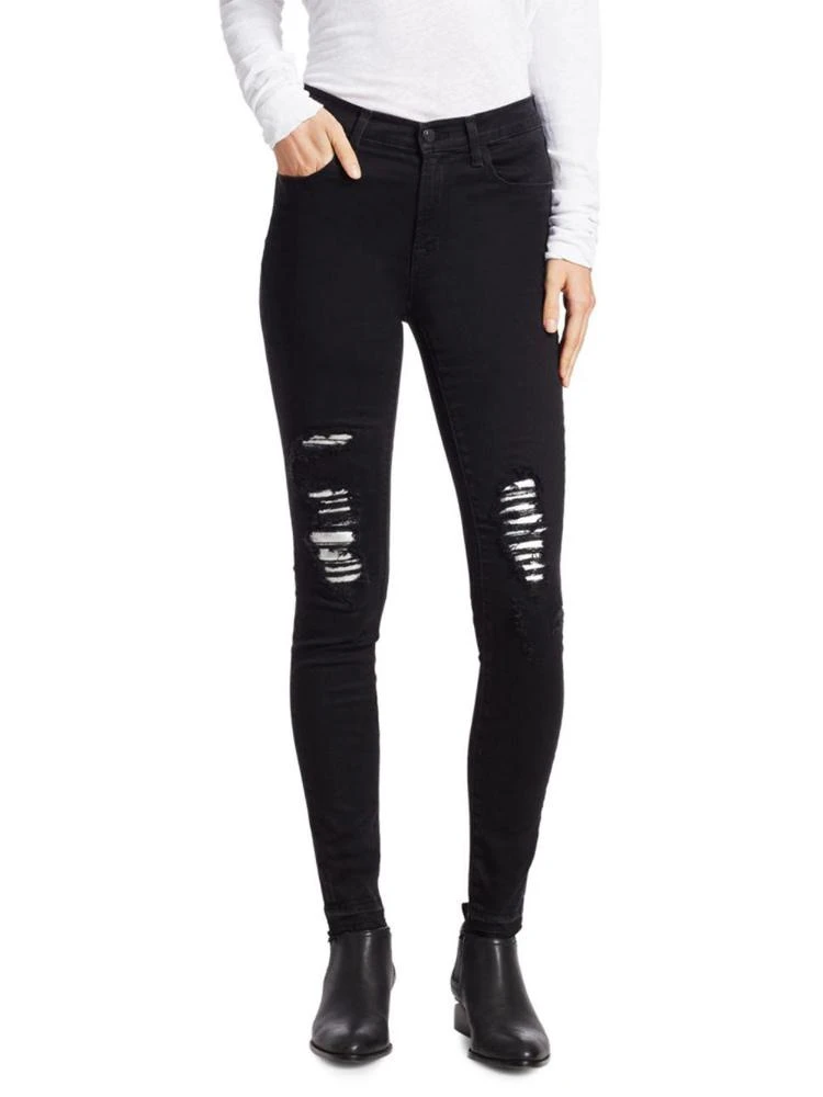 商品J Brand|Exclusive Maria High-Rise Metallic Patch Jeans,价格¥830,第1张图片