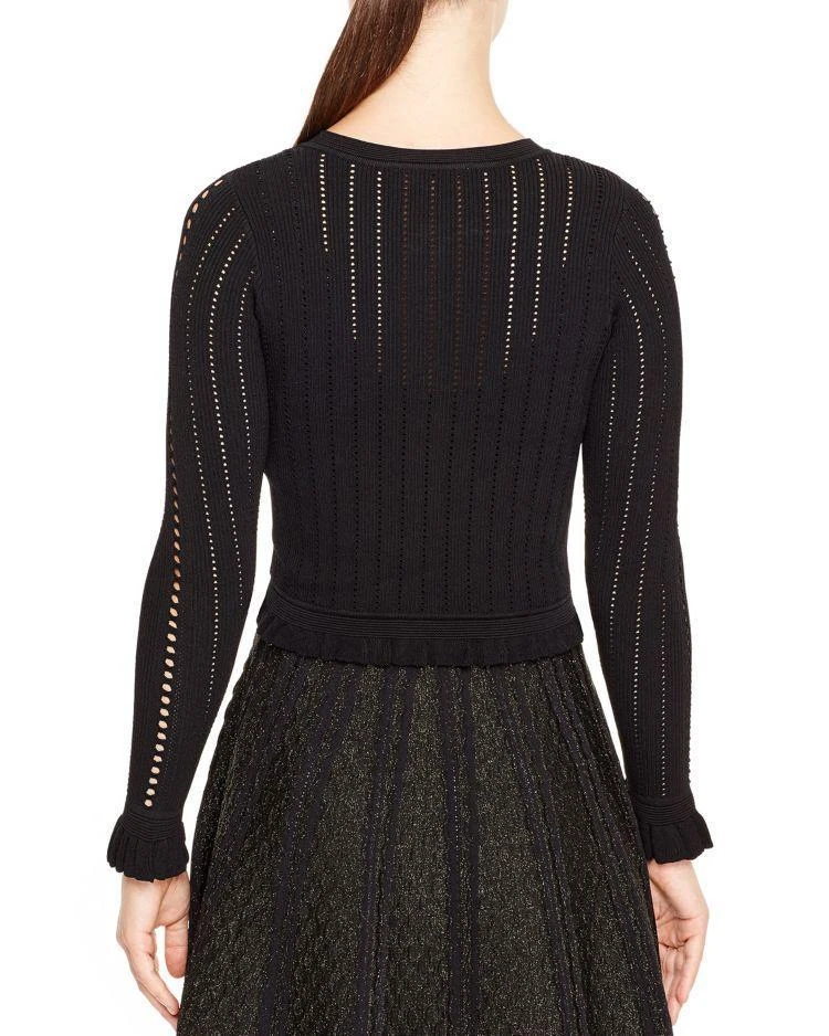 商品Sandro|Deep Ruffled Cropped Cardigan,价格¥1092,第2张图片详细描述