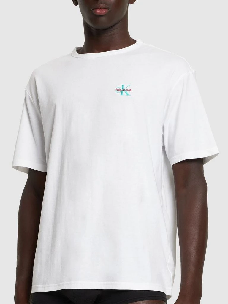 商品Calvin Klein|Pride Logo Embroidery Cotton T-shirt,价格¥345,第1张图片