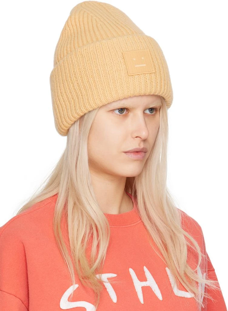 商品Acne Studios|Beige Large Face Logo Beanie,价格¥1417,第2张图片详细描述