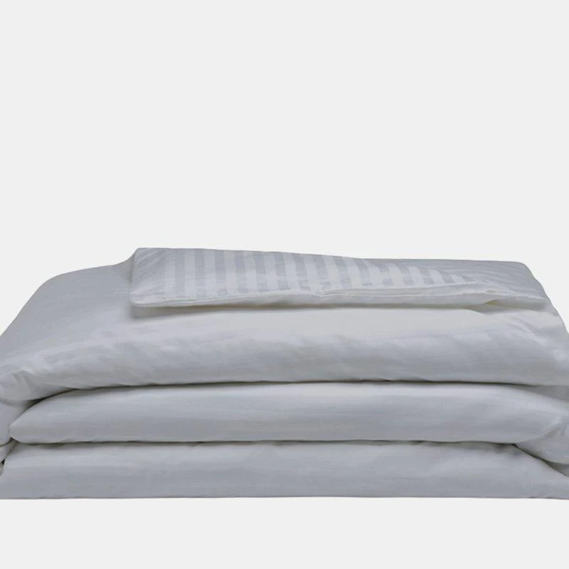 商品Belledorm|Belledorm 540 Thread Count Satin Stripe Duvet Set (Platinum) (Twin) (UK Single) TWIN,价格¥643,第1张图片
