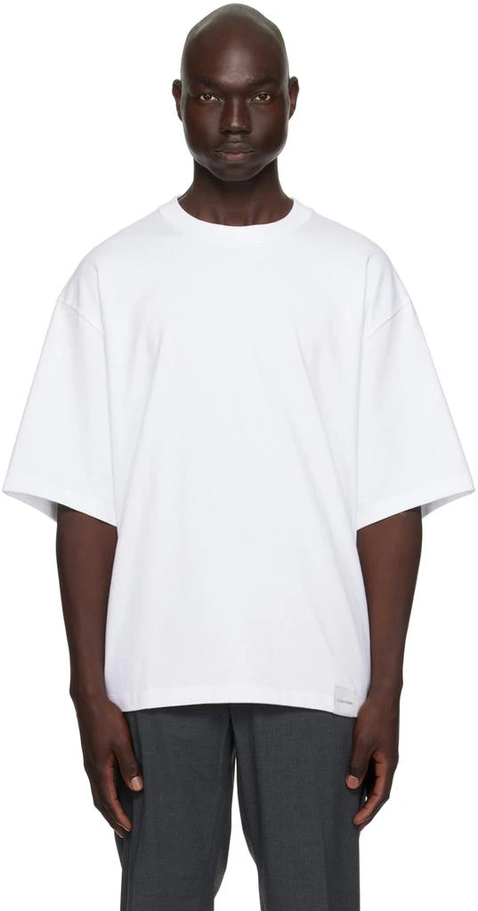 商品Calvin Klein|White Smooth T-Shirt,价格¥270,第1张图片