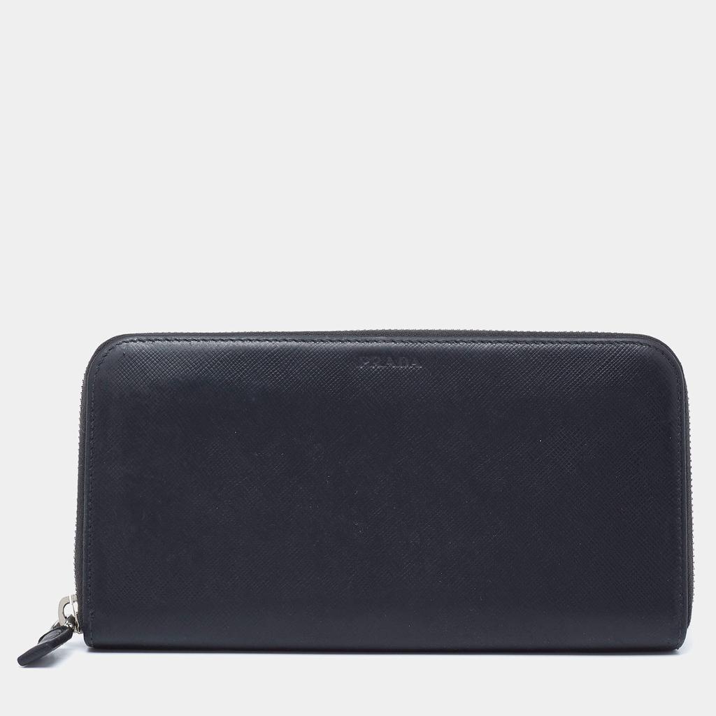 商品[二手商品] Prada|Prada Black Saffiano Leather Travel Zip Around Wallet,价格¥2327,第1张图片