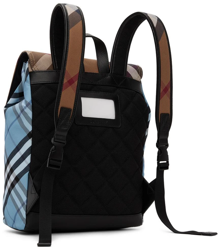 商品Burberry|Kids Blue & Beige Check Backpack,价格¥4725,第2张图片详细描述