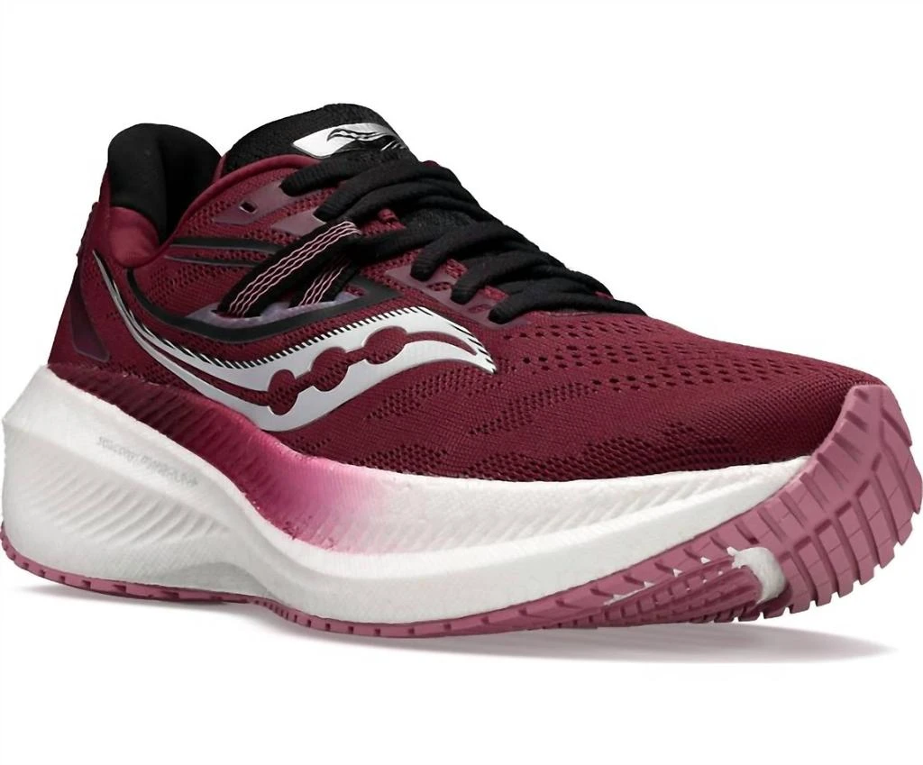 商品Saucony|Women's Triumph 20 Running Shoes - D/wide Width In Sundown/rose,价格¥922,第2张图片详细描述