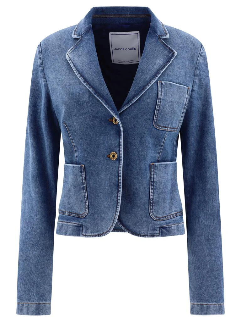 商品JACOB COHEN|Denim Blazer Jackets Light Blue,价格¥1536,第1张图片