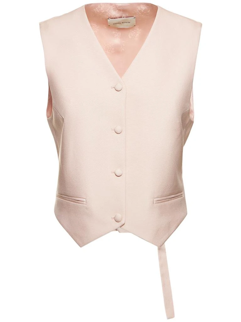 商品Magda Butrym|Silk Twill Single Breast Vest,价格¥3965,第1张图片