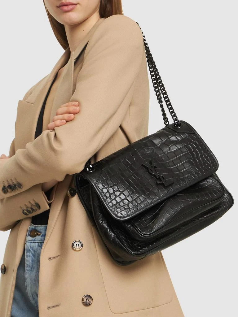 商品Yves Saint Laurent|Medium Niki Croc Embossed Leather Bag,价格¥26942,第1张图片详细描述
