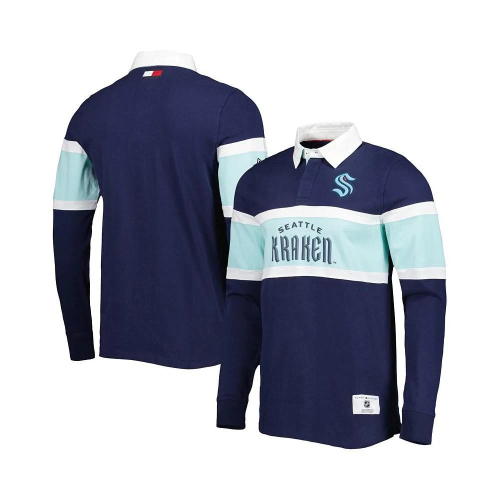 商品Tommy Hilfiger|Men's Deep Sea Blue Seattle Kraken Martin Rugby Long Sleeve T-shirt,价格¥866,第1张图片