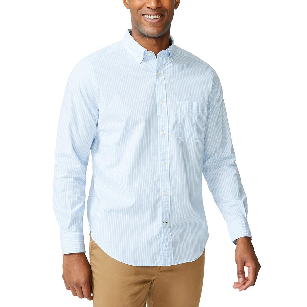 Men's Classic-Fit Long-Sleeve Stretch Stripe Poplin Shirt商品第1张图片规格展示