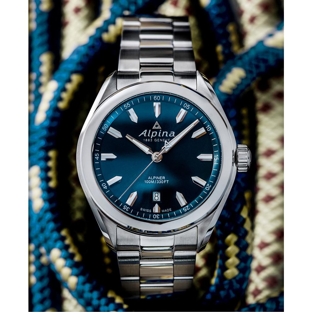 Men's Swiss Alpiner Stainless Steel Bracelet Watch 42mm商品第2张图片规格展示