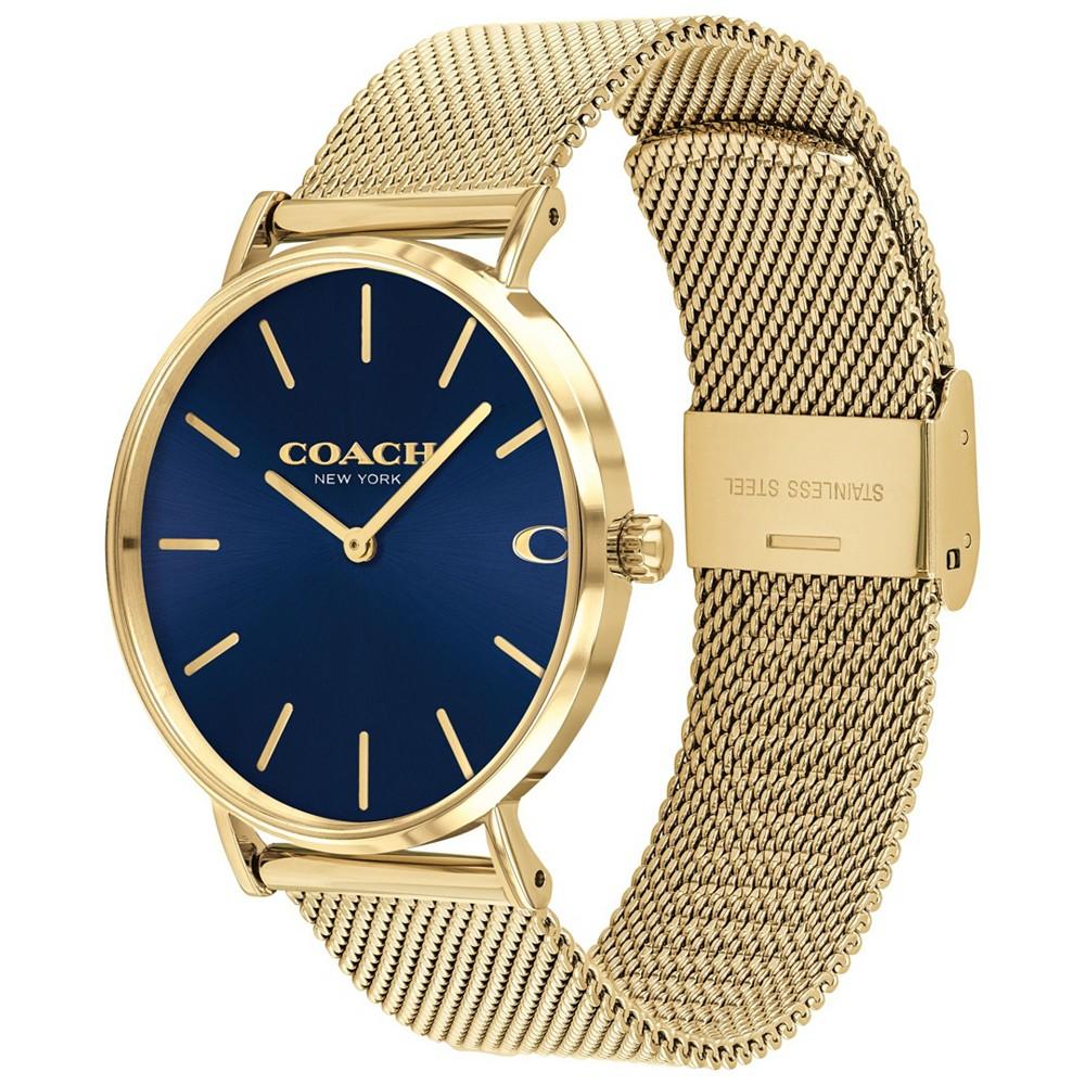 Men's Charles Gold-Tone Mesh Bracelet Watch 41mm商品第2张图片规格展示