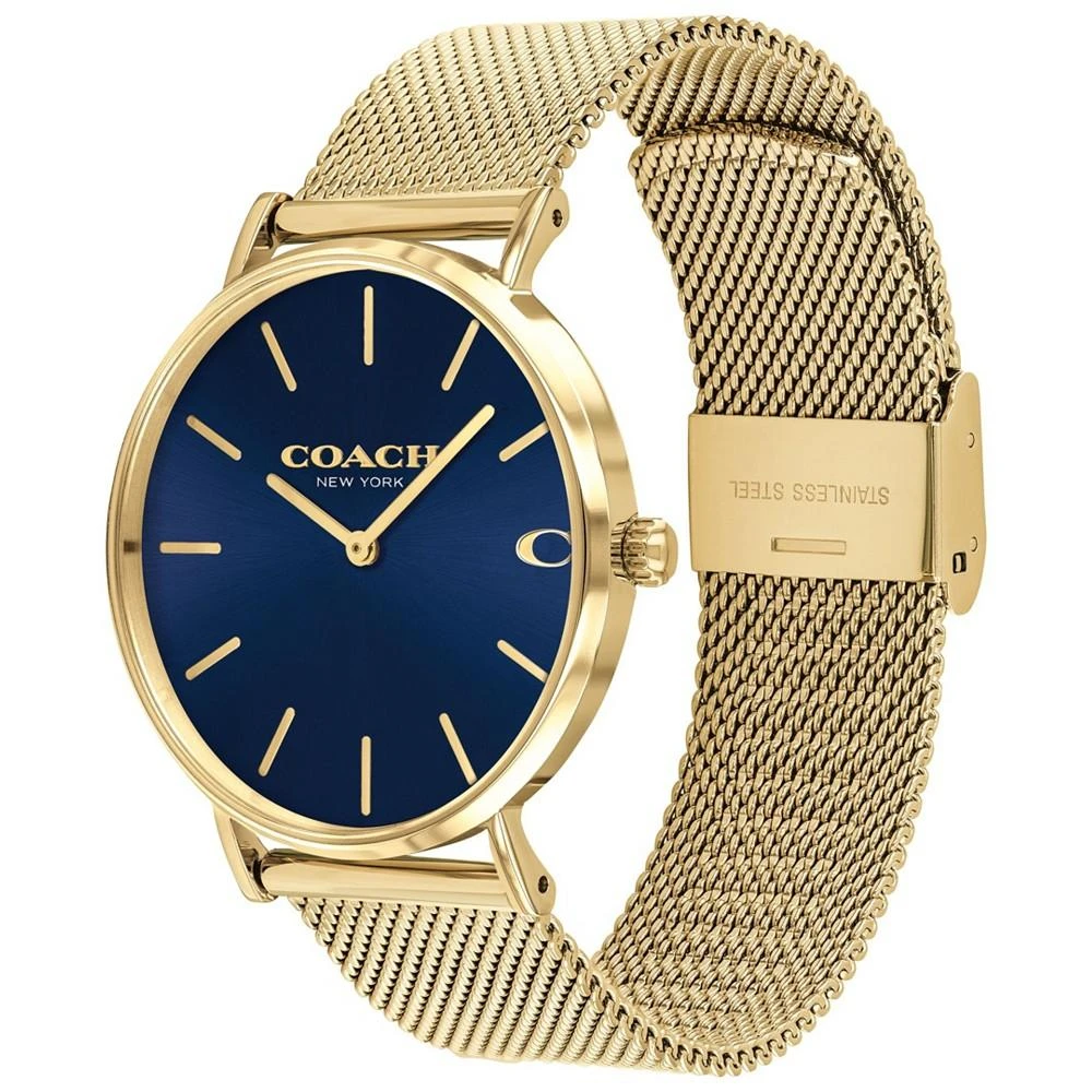 商品Coach|Men's Charles Gold-Tone Mesh Bracelet Watch 41mm,价格¥1307,第2张图片详细描述