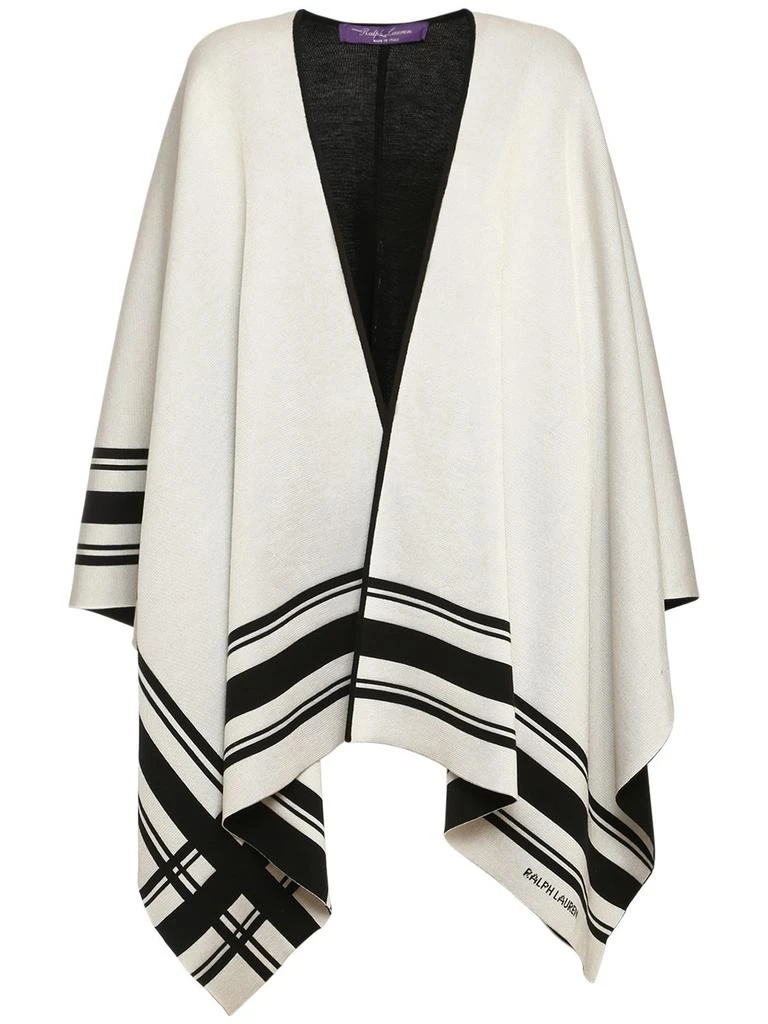 商品Ralph Lauren|Striped Double Face Wool Silk Knit Cape,价格¥10973,第1张图片