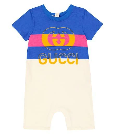 商品Gucci|Baby logo-print cotton onesie,价格¥2109,第1张图片