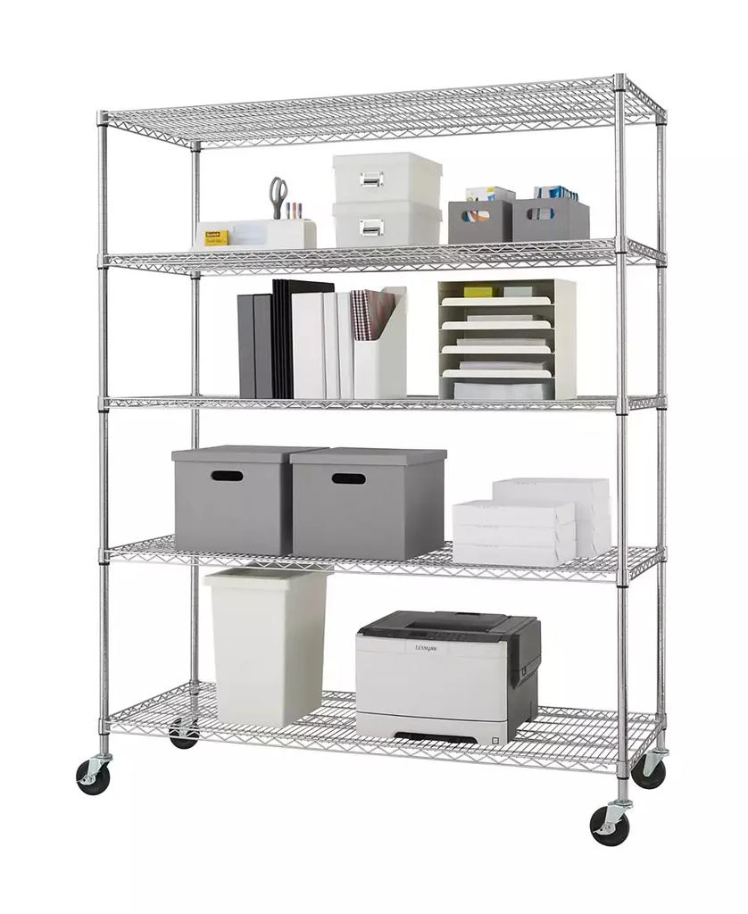 商品TRINITY|5-Tier Heavy Duty Wire Shelving Rack with NSF Includes Wheels,价格¥4656,第2张图片详细描述