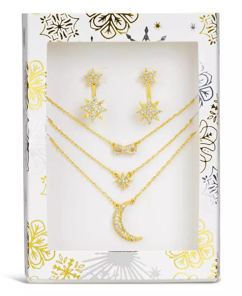 商品Sterling Forever|Cubic Zirconia Snowflake Stud Earring and Layered Necklace Peace & Joy Gift Set,价格¥501,第1张图片