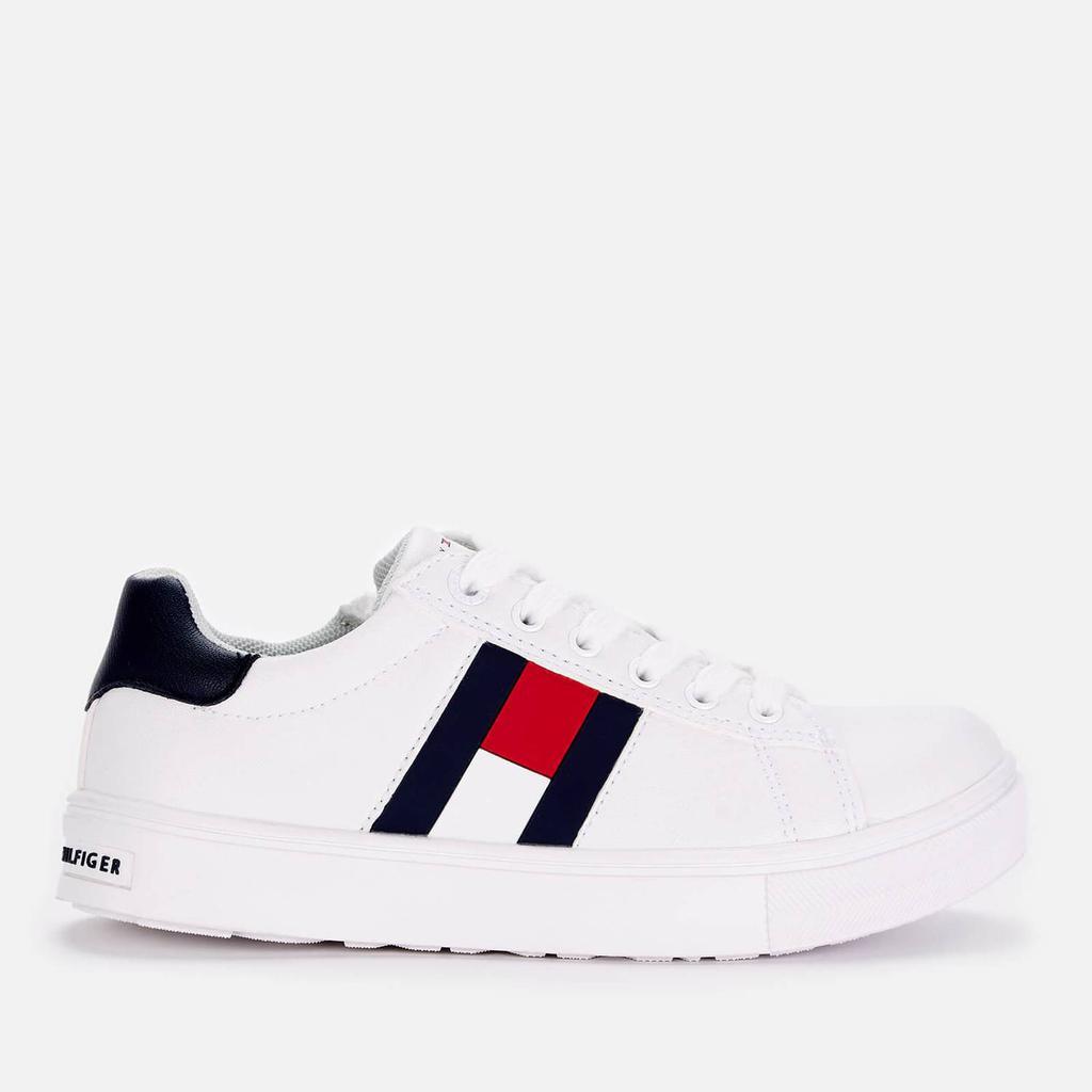 商品Tommy Hilfiger|Tommy Hilfiger Boys' Low Top Flag Trainers - White/White/Blue,价格¥494,第1张图片