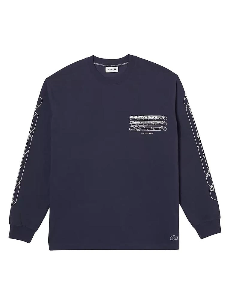 商品Lacoste|Cotton Long-Sleeve Loose T-Shirt,价格¥523,第1张图片