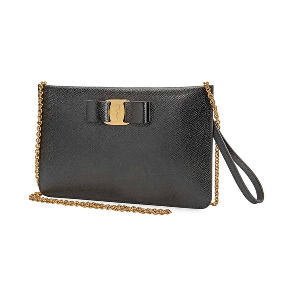 SALVATORE FERRAGAMO 女士黑色蝴蝶结牛皮迷你单肩包 22-D720-717000 商品