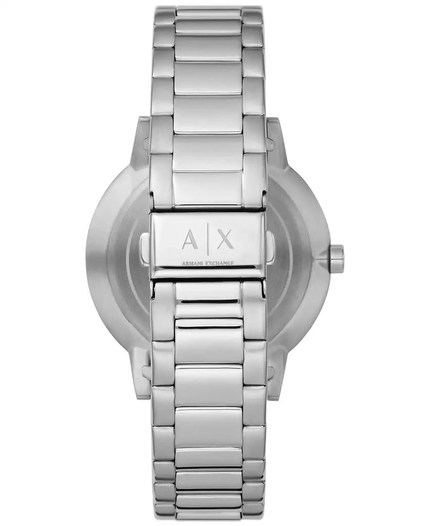 商品Armani Exchange|Men's Three-Hand Silver-tone Stainless Steel Bracelet Watch and 1 Bracelet Gift Set,价格¥811,第3张图片详细描述