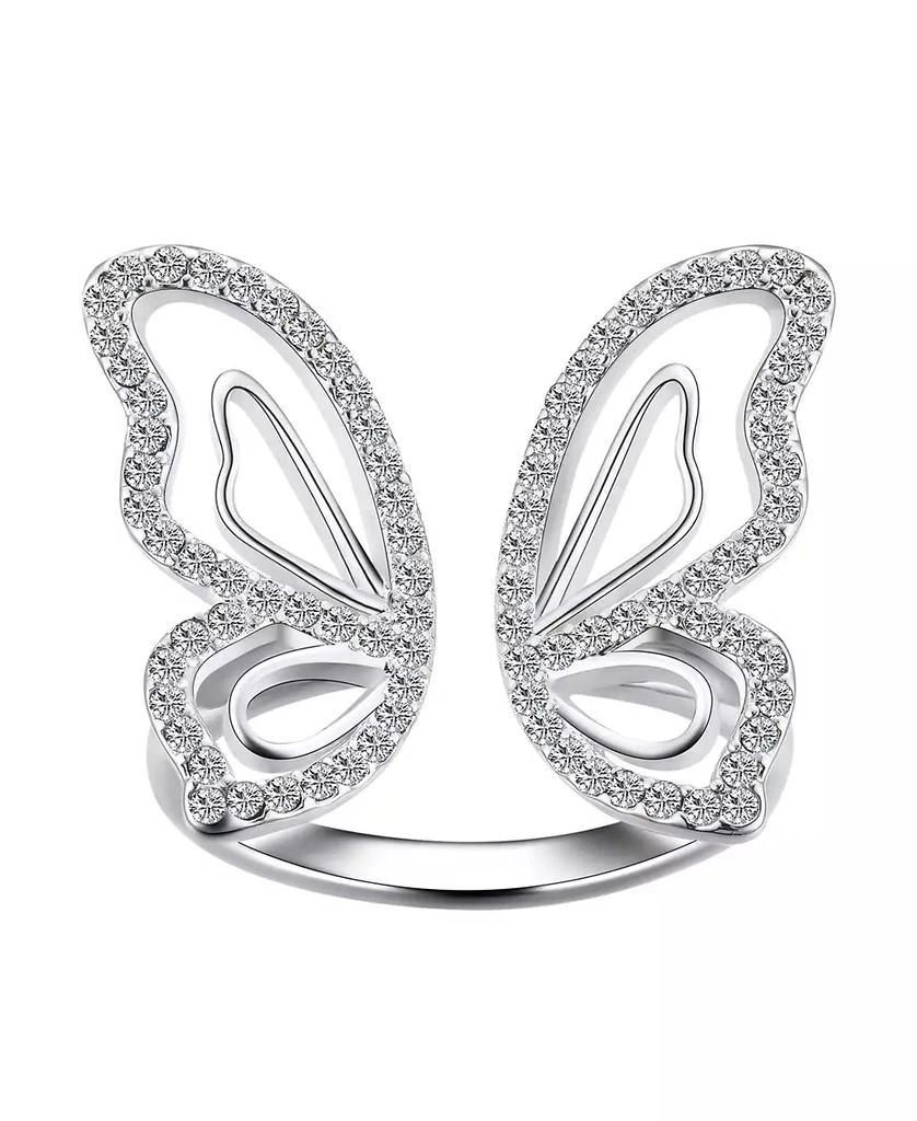 商品Unwritten|Crystal Open Butterfly Ring in Silver Plate or Gold Flash Plate,价格¥263,第1张图片