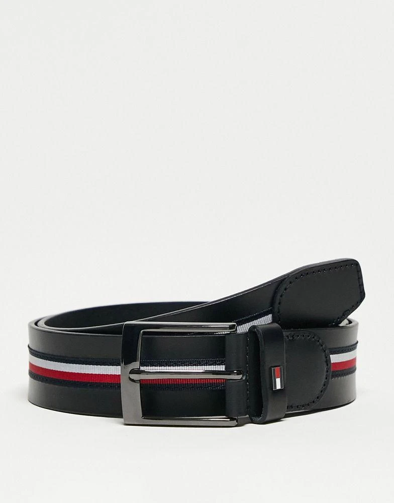 商品Tommy Hilfiger|Tommy Hilfiger Adan belt in black with flag stripe,价格¥545,第1张图片