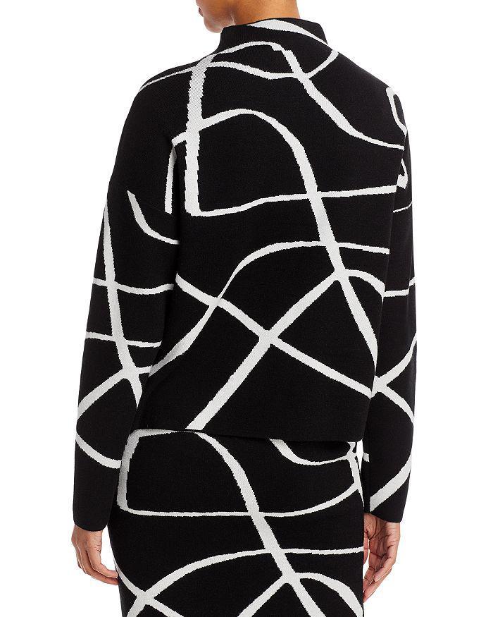 商品Tahari|Jacquard Paintstroke Patterned Sweater,价格¥580,第4张图片详细描述