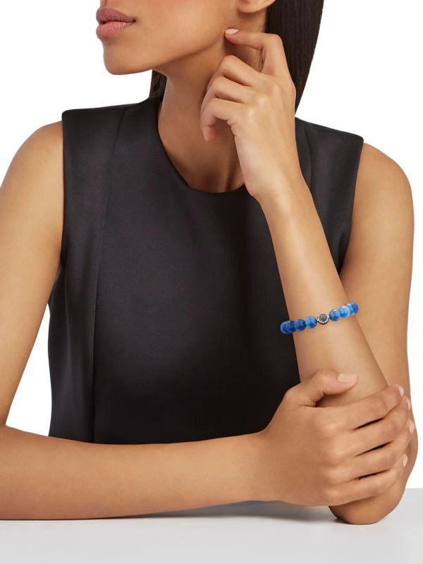 商品Sydney Evan|14K White Gold, Black Rhodium & Multi Stone Beaded Bracelet,价格¥9829,第2张图片详细描述