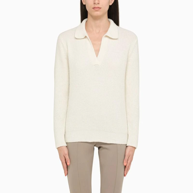 商品Calvin Klein|Ivory long-sleeved polo shirt,价格¥1329,第1张图片