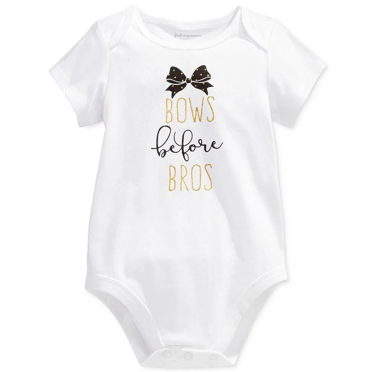 商品First Impressions|Bows Before Bros Bodysuit, Baby Girls, Created for Macy's,价格¥38,第1张图片