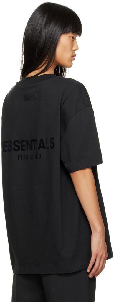 商品Essentials|Black Flocked T-Shirt,价格¥292,第5张图片详细描述