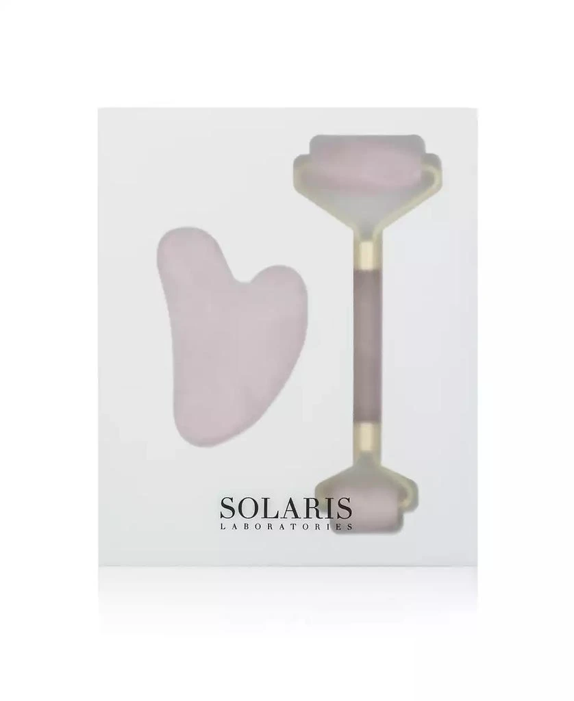 商品Solaris Laboratories NY|Rose Quartz Dermal Roller and Gua Sha 2 Piece Set,价格¥311,第1张图片