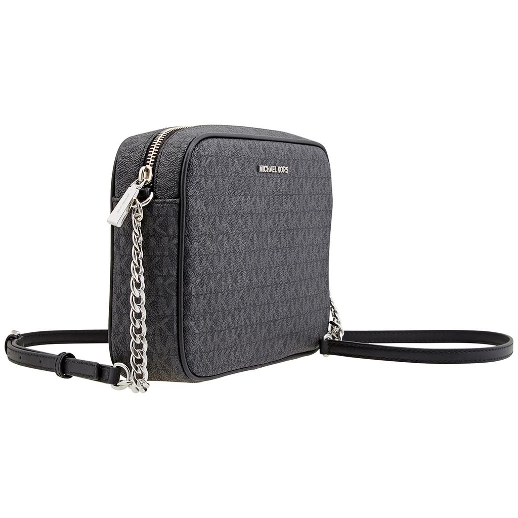 Michael Kors Jet Set Large East West Signature-coated Crossbody - Black商品第3张图片规格展示