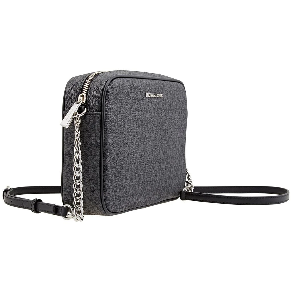 商品Michael Kors|Michael Kors Jet Set Large East West Signature-coated Crossbody - Black,价格¥695,第3张图片详细描述