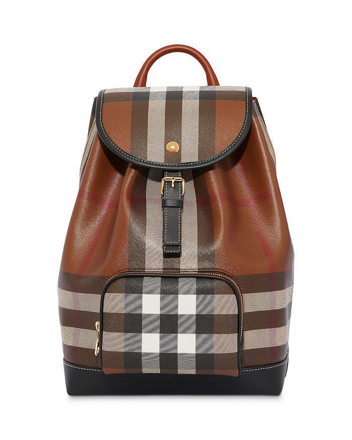 商品Burberry|Check and Leather Backpack,价格¥14338,第3张图片详细描述