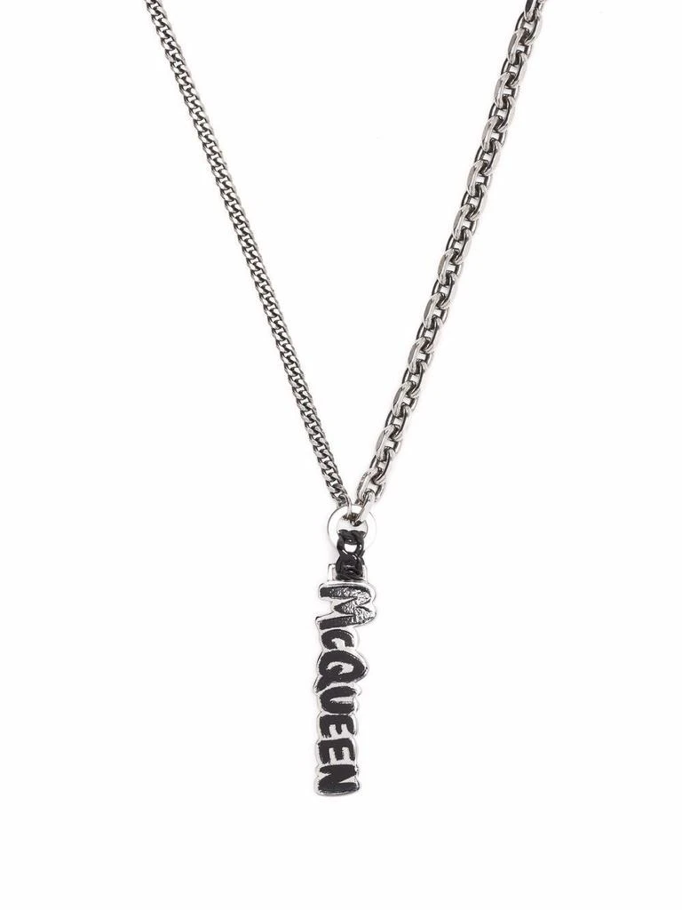 商品Alexander McQueen|Alexander Mcqueen Men&#39;s  Silver Metal Necklace,价格¥3446,第3张图片详细描述