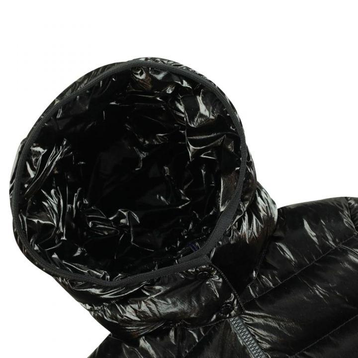 Black Shiny Bady Hooded Down Jacket商品第2张图片规格展示