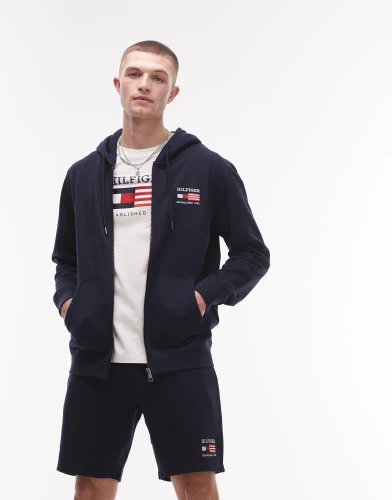 商品Tommy Hilfiger|Tommy Hilfiger americana zip through hoodie in navy,价格¥1348,第1张图片