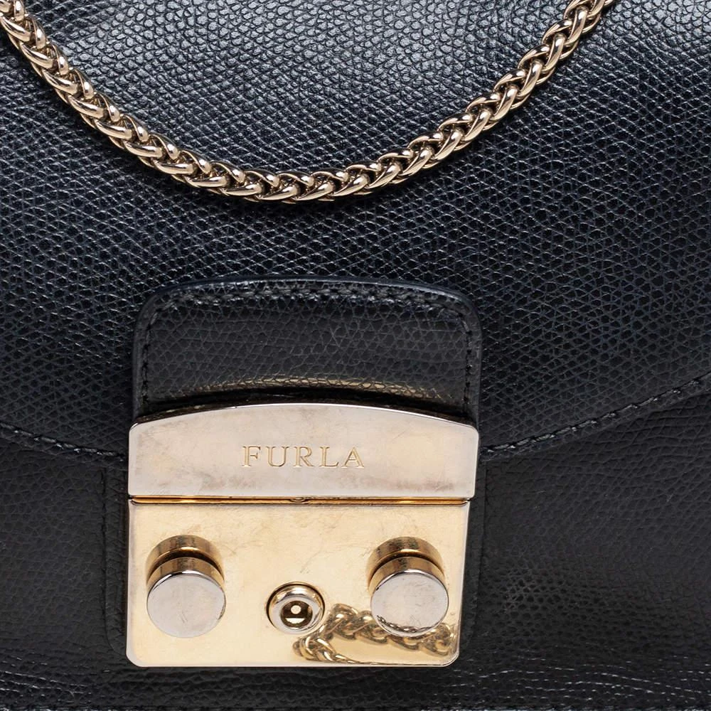 商品[二手商品] Furla|Furla Black Leather Mini Metropolis Top Handle Bag,价格¥943,第5张图片详细描述