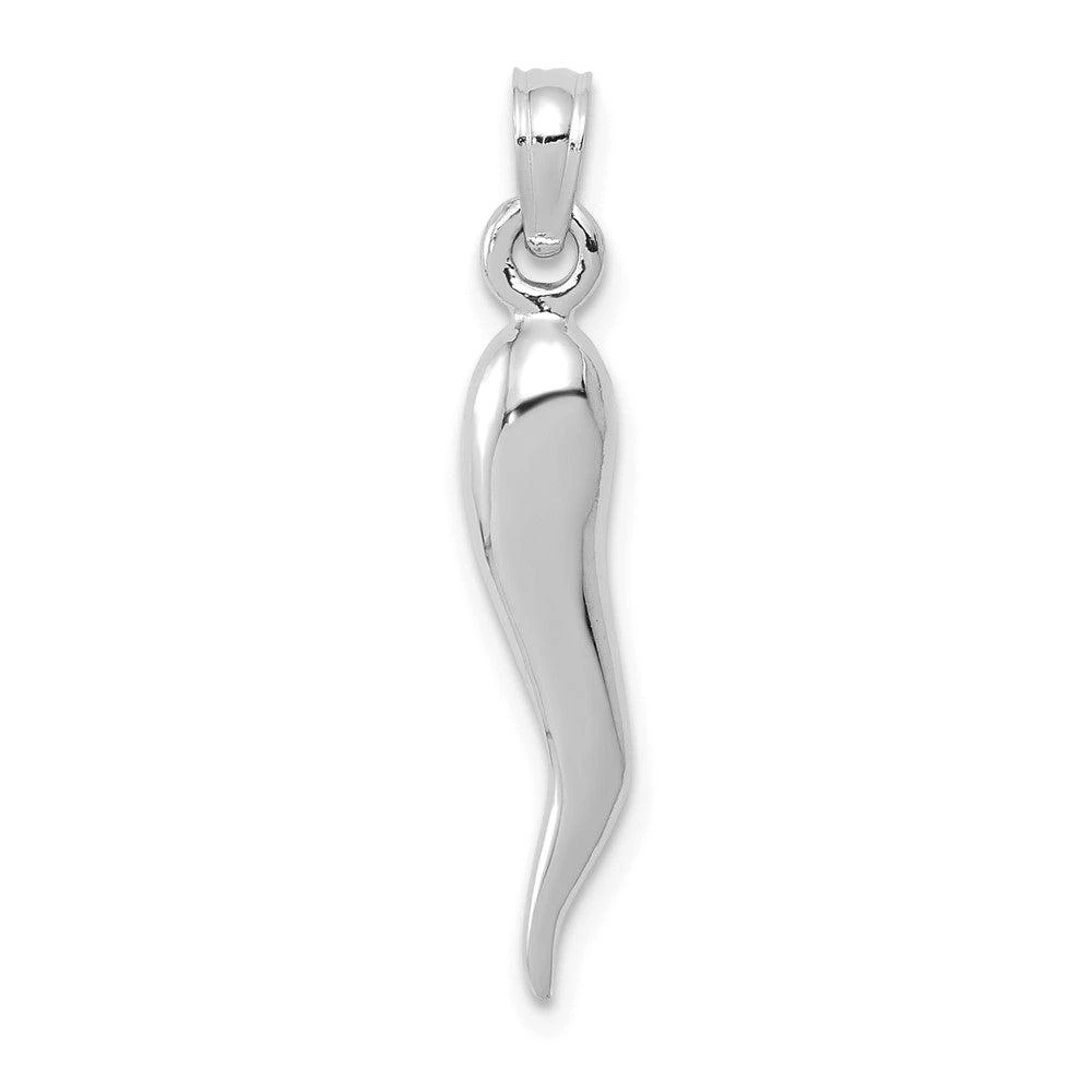 商品Diamond2Deal|10k White Gold Medium 3D Italian Horn Pendant,价格¥1851,第1张图片
