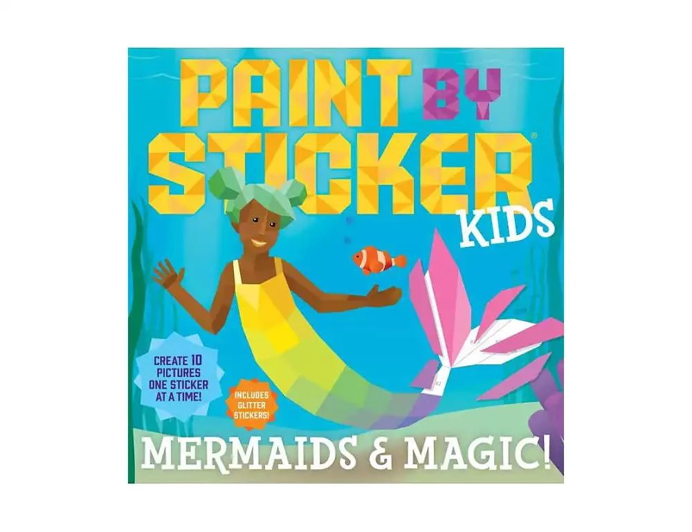 商品Barnes & Noble|Paint by Sticker Kids- Mermaids Magic - Create 10 Pictures One Sticker at a Time Includes Glitter Stickers by Workman Publishing,价格¥81,第1张图片