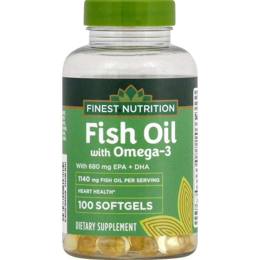 商品Finest Nutrition|Fish Oil 1200 mg Softgels,价格¥82,第1张图片
