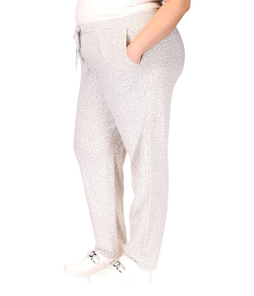 Plus Size Cheetah Terry Jacquard Joggers商品第2张图片规格展示