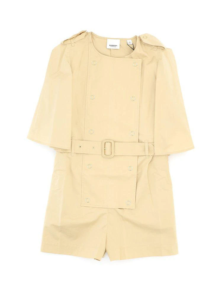 商品Burberry|Burberry Kids Double Breasted Cape-Sleeved Coat,价格¥1758,第1张图片