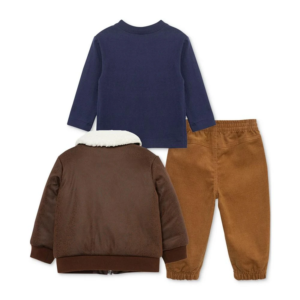 商品Little Me|Baby Boys Aviator Jacket, Graphic T-Shirt and Pants, 3 Piece Set,价格¥506,第2张图片详细描述