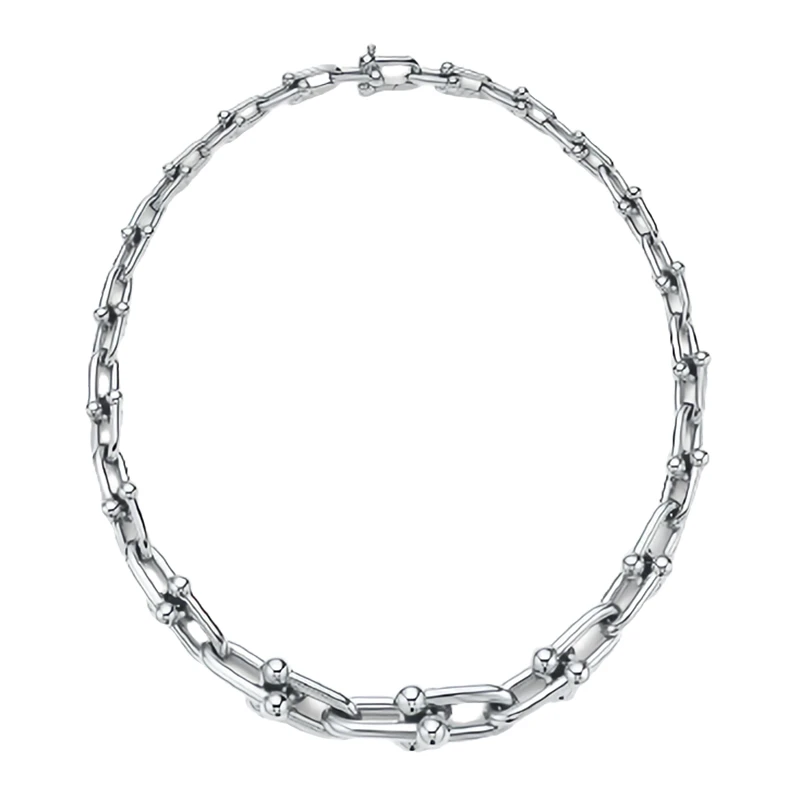   Tiffany & Co./蒂芙尼 Tiffany HardWear系列 18英寸长 Graduated纯银链环项链GRP09762 商品