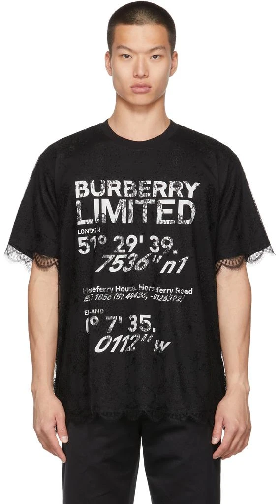 商品Burberry|黑色 Paneled Lace T 恤,价格¥10807,第1张图片